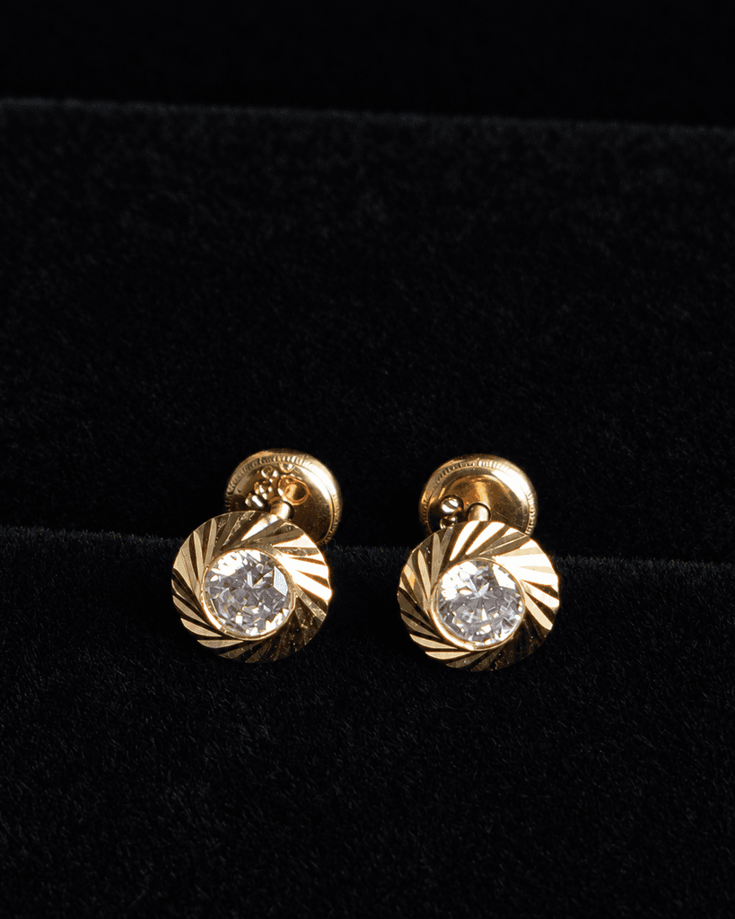 Topos Diamantados Oro 18K Piedra Blanca, foto 1 de 2